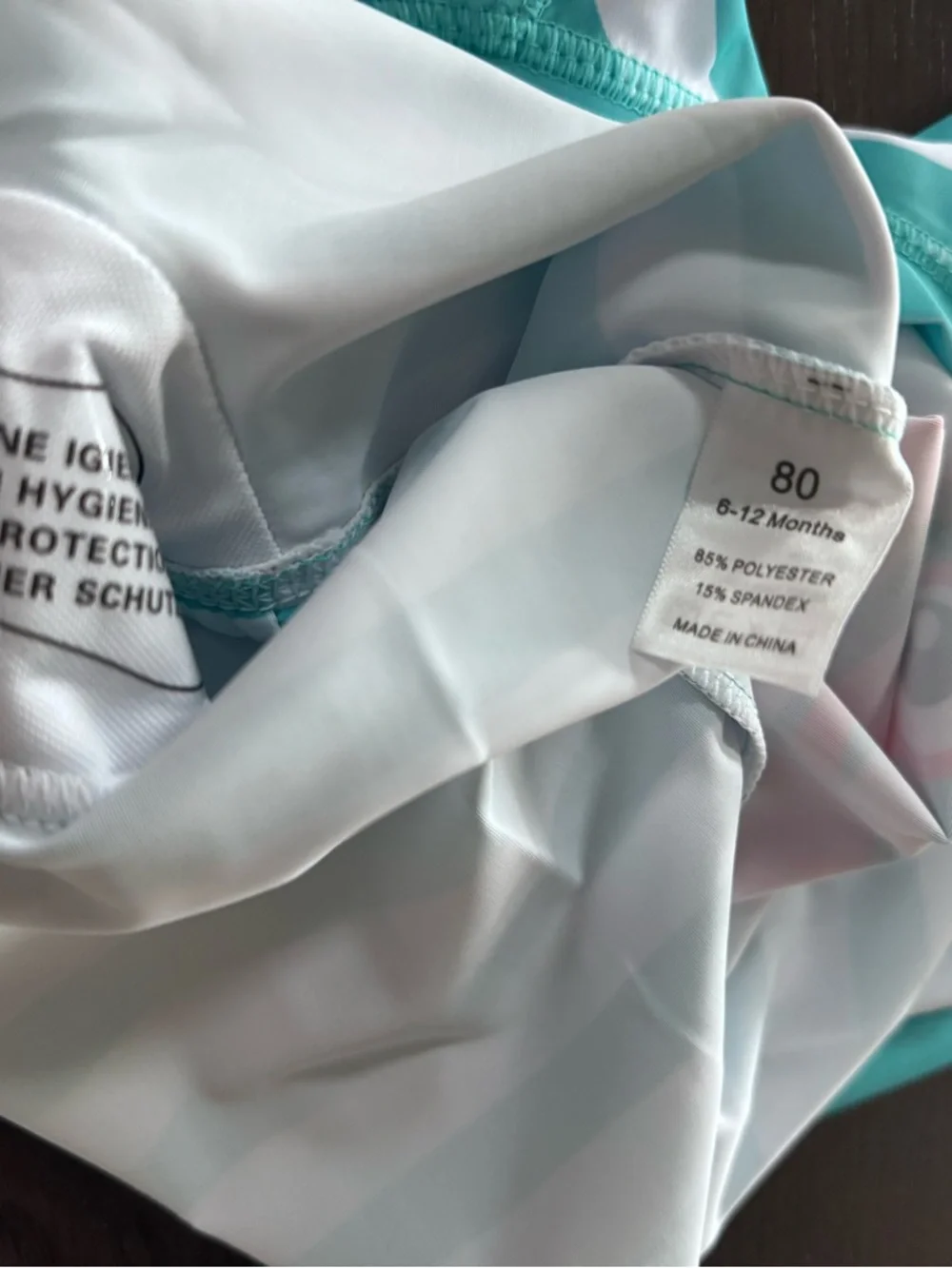 NWOT Kids' Mint Green Crab Rash Guard Swim Suit - 6-12 Months